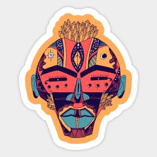 Retro Triad African Mask 4 Sticker